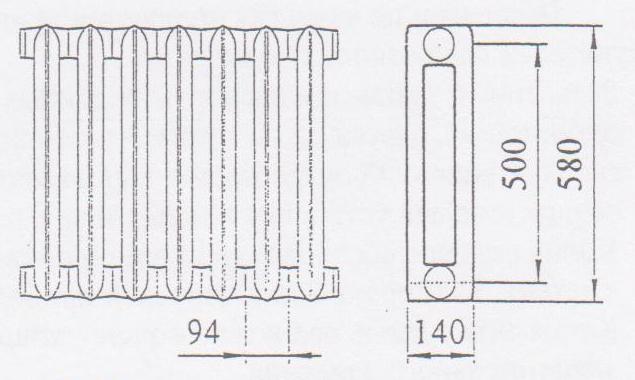 Радиатор чугун (чугунная батарея) нижний тагил схема